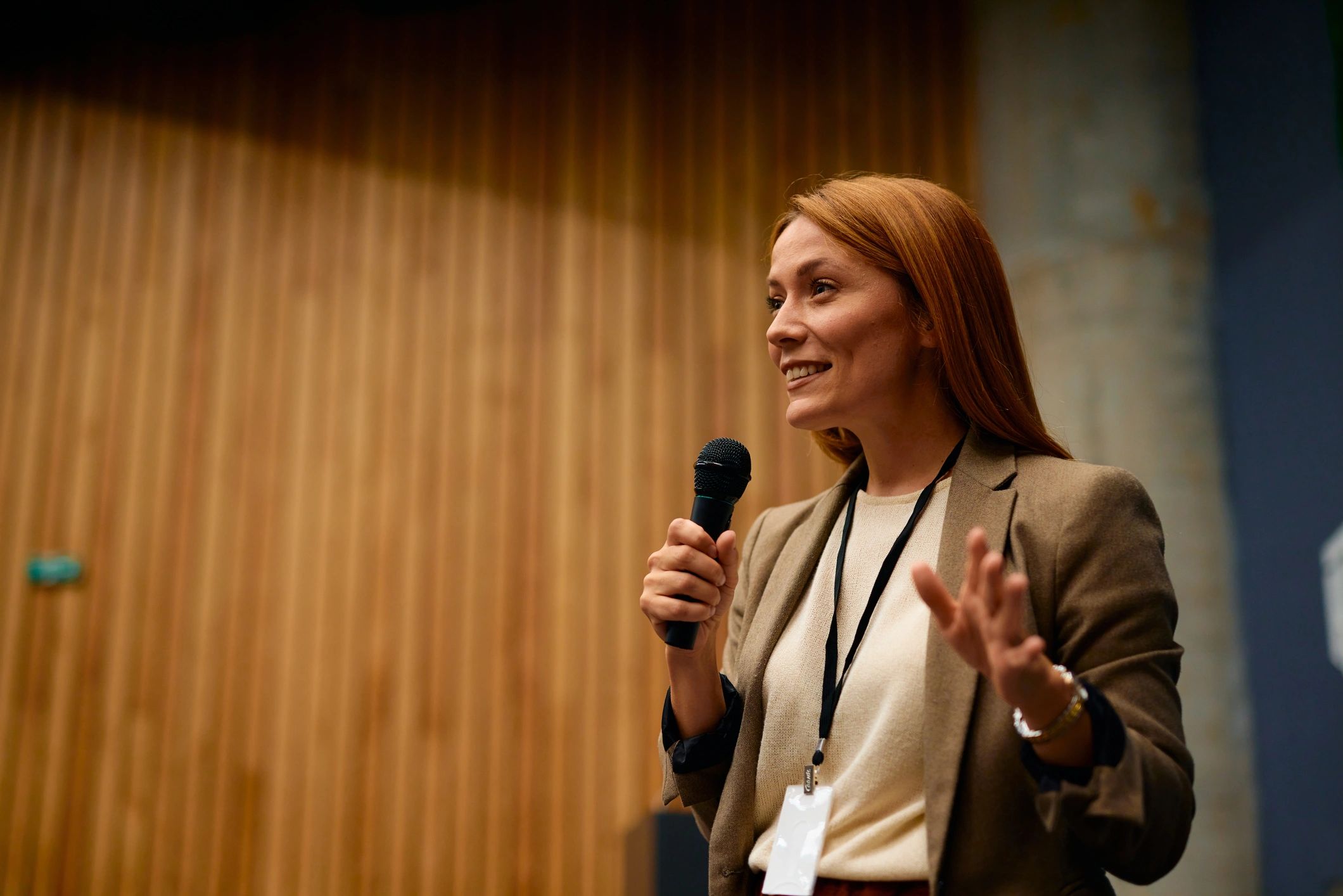 motivational speaker on stage